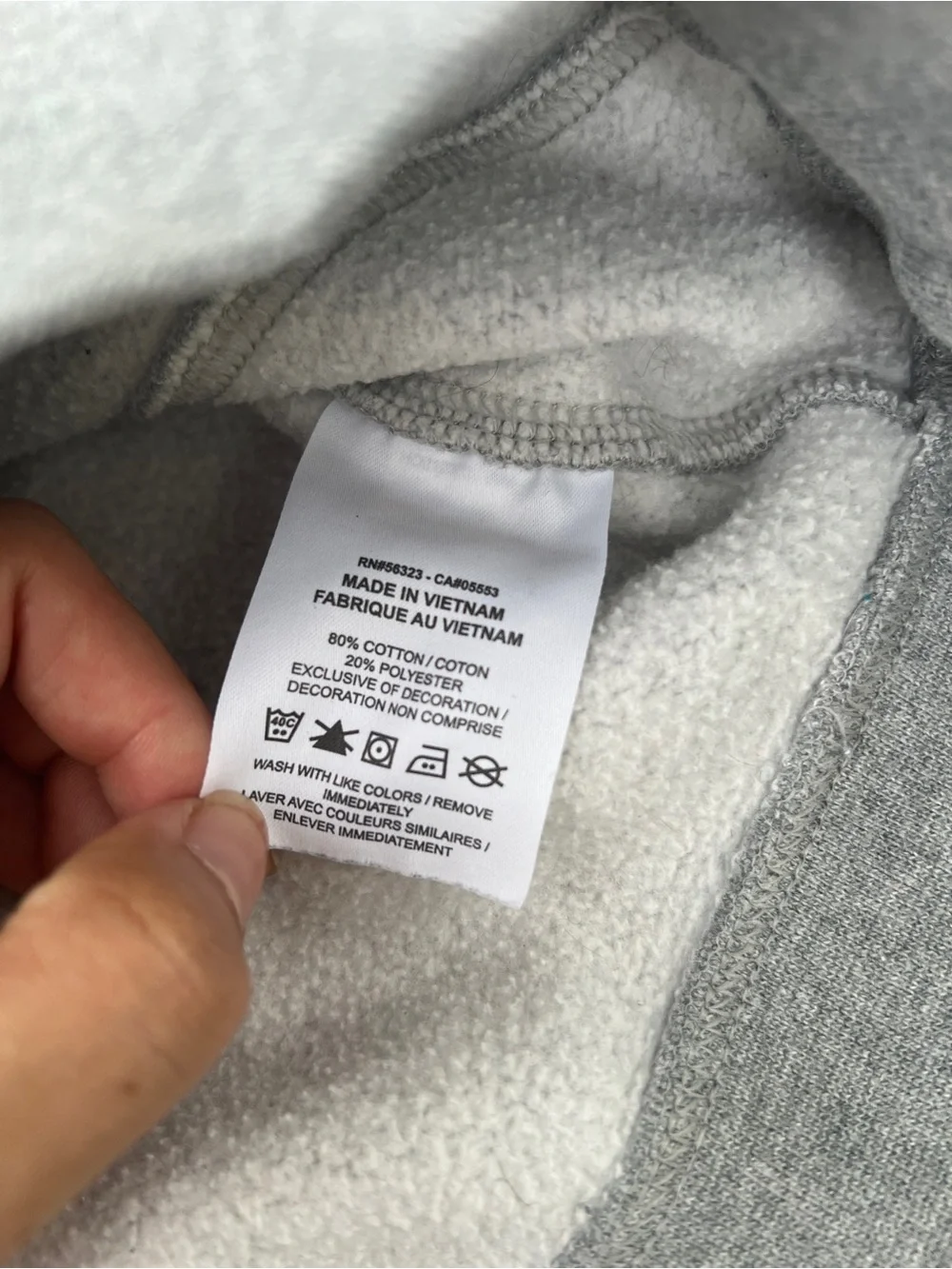 Nike Men's L Regular Gray Solid Fleece Crew Neck Pullover Logo Sweatshirt